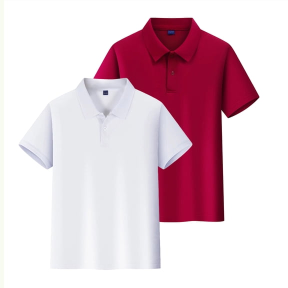 Grblisyd Back to School 2-Pack Girls and Boys School Uniform Short Sleeve Polo Shirt Button Closure Comfortable & Soft Collared Shirt