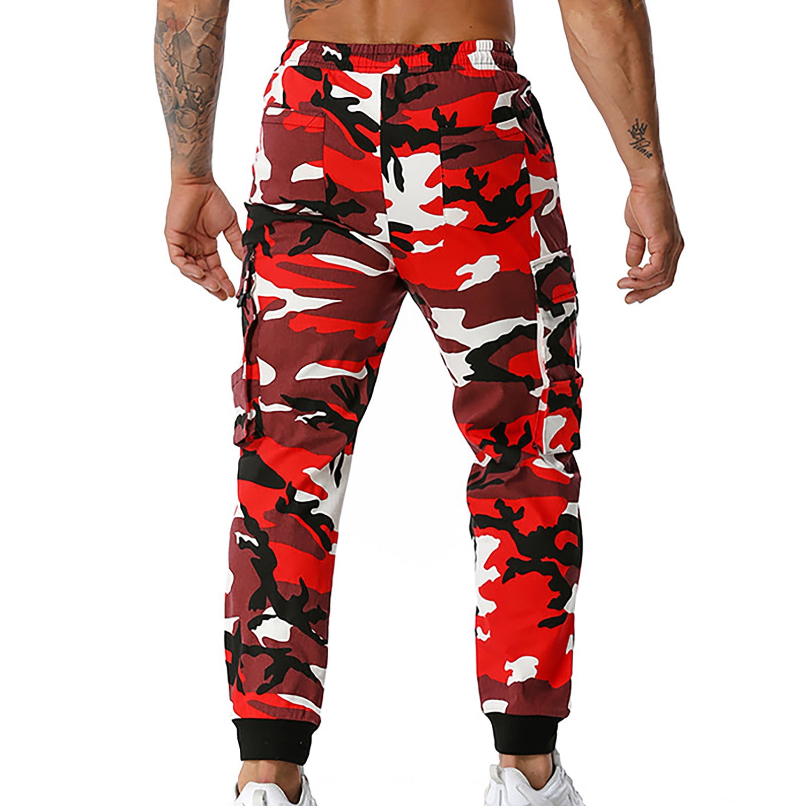 Men's Cargo Pants Camo Printed Tactical Cargos Pants for Men Multi