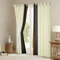 thumbnail image 3 of Manfei Adult Minimalism Black Out Curtains, Modern Abstract Geometric Curtains Pack of 2 (42x63 Each), Chic Stripes Bedroom Curtains, Window Curtains Home Decor, 3 of 6