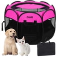 thumbnail image 1 of Pet Playpen Goozii para gatos y perros de interior, portátil, rosa, pequeño, 1 of 9