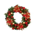 thumbnail image 1 of Corona de Navidad Corona de Navidad Decoración navideña decorativa Corona de vacaciones de invierno para centros de mesa de año Nuevo Puerta principal Flores Pequeñas Macarena corona de navidad, 1 of 8