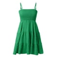 thumbnail image 6 of Kureaily Short Dress Solid Ruffle Hem Sleeveless Summer Mini Sexy (Green,Medium), 6 of 6