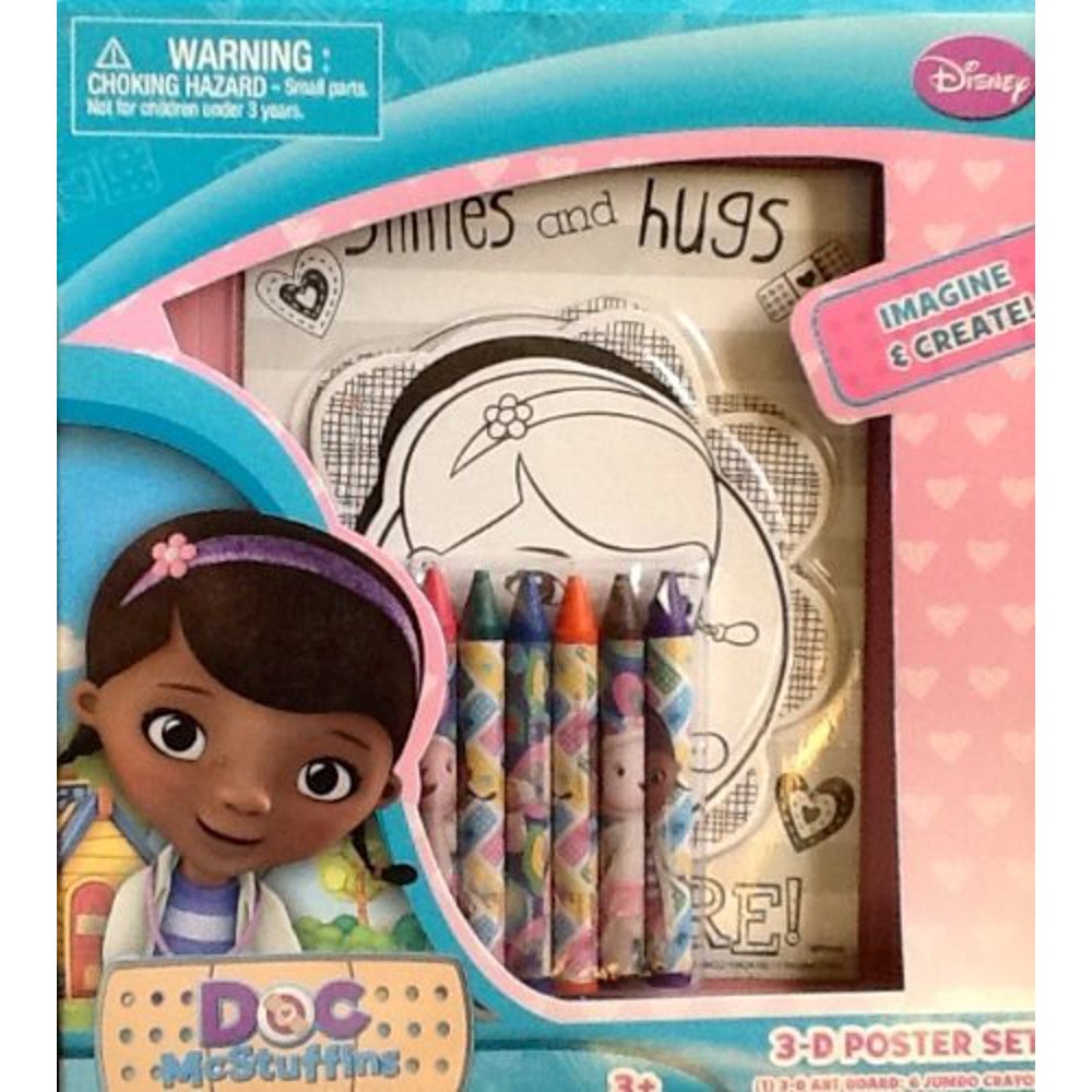Disney Junior Doc McStuffins 3D Poster Coloring Activity Set with 6