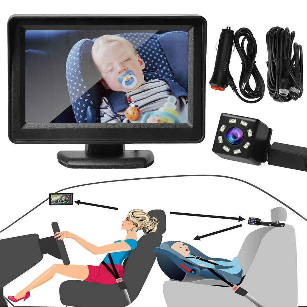 Baby Car Mirror, TSV 4.3inch HD Car Seat Rear Mirror