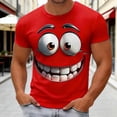thumbnail image 2 of Mens Golf Shirts Funny Graphic Short Sleeve Expressive Print Summer Shirt for Men,Red,S, 2 of 4