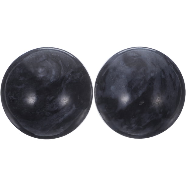2 piezas de salud bola de jade vieja pelota de mano bola de ejercicio de salud contra la tensión para oldman (negro)