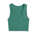 thumbnail image 3 of Wlynlyn Tank Tops for Women Deep V Neck Crop Top Sleeveless Shirts Ribbed Knit Going out Tops Slim Fitted Basic Tees, 3 of 4