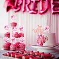thumbnail image 6 of Hot Pink Bridal Shower Decorations - 36 Pack Bridal Shower Cupcake Toppers, Love is Sweet Cupcake Dessert Picks, Bachelorette Wedding Engagement Party Supplies, 6 of 6