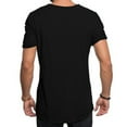thumbnail image 3 of SwiftWear Men Polyester Short Sleeve Round Neck Holes and Irregular Blouse Black XXL, 3 of 6
