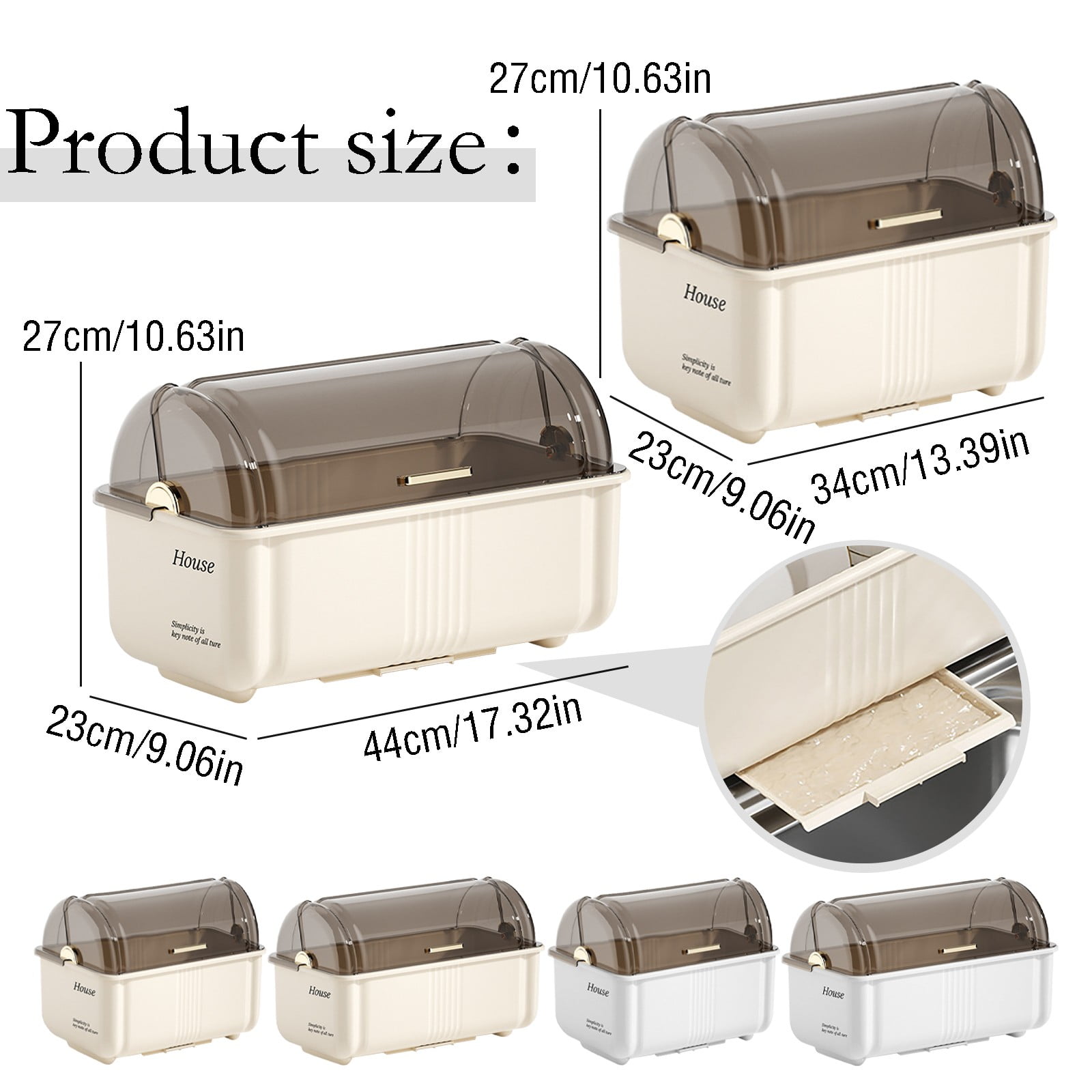 Dish Drying Rack,Plastic Dish Drying Rack,Bottle Dryer Holder with Cover Lid and Removable Drainboard,Utensil and Cup Holder for Kitchen Counter, Dish Dryer Shelf,17.3 x 9 x 10.6 Inch(Beige 42x27cm)