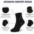 thumbnail image 2 of Comfello Diabetic Quarter Socks for Men & Women Non Binding Seamless Extra Wide Socks 6 Pairs, 2 of 7