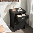 thumbnail image 4 of Farmhouse Night Stand Set of 2, 30” Rustic End Table with Drawer and Storage Cabinet, Wood Sofa Side Bedside Table with Adjustable Shelf for Living Room, Bedroom, Black, 4 of 14