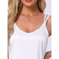 thumbnail image 4 of DARING DIVA Women's Satin Slip Double Strap Racerback Silky Night Dress 2XL White, 4 of 6