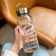 thumbnail image 3 of Botella de agua de gran capacidad de 1 l, transparente, para leche, jugo, viajes al aire libre, deporte, portátil, para beber, botella de vidrio para té, 3 of 5