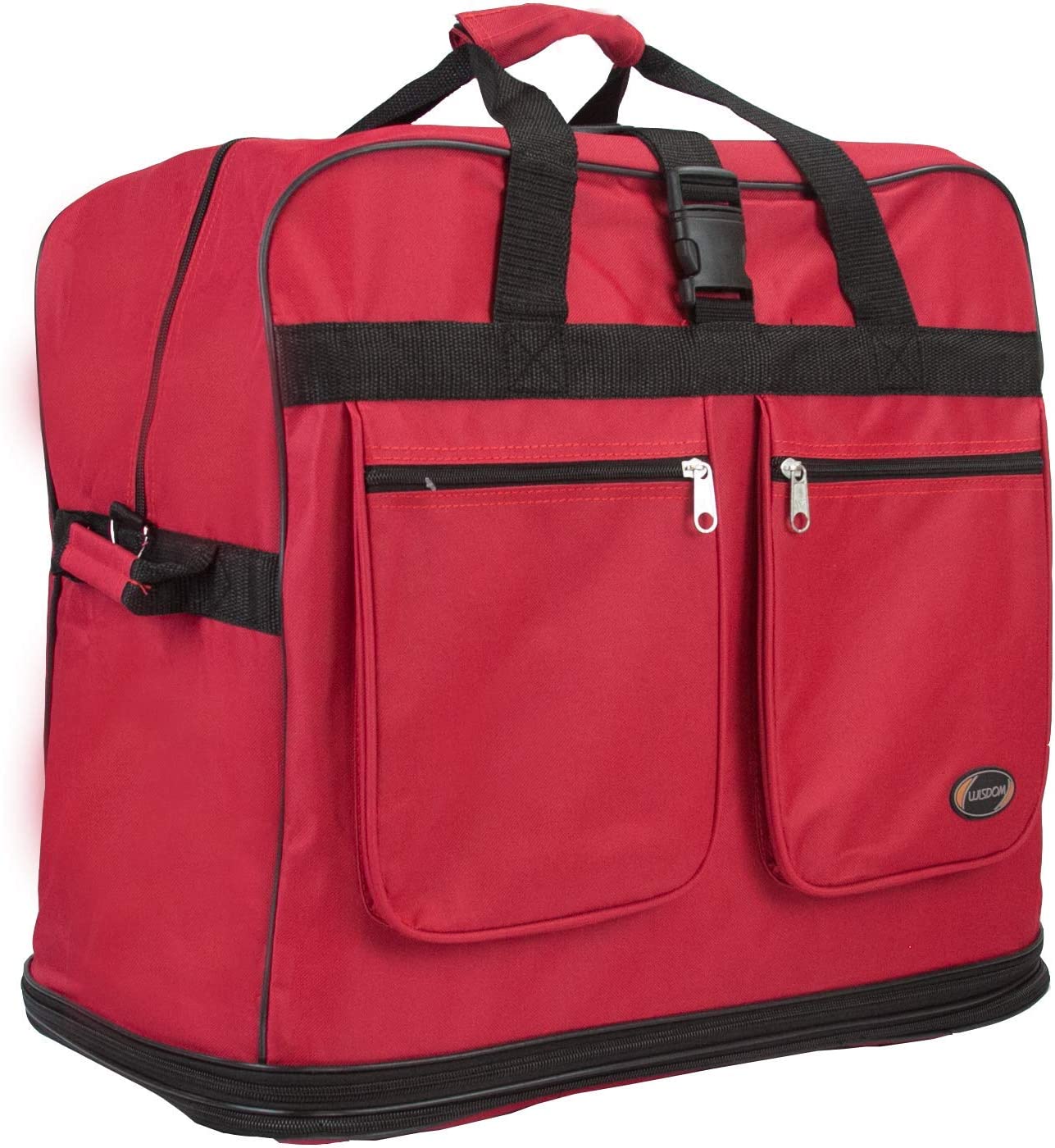 36 inch Wheeled Spinner Suitcase Luggage Expandable Rolling Duffel Bag Red