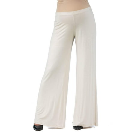 

24seven Comfort Apparel Elastic Waist Flared Leg Maternity Palazzo Pants