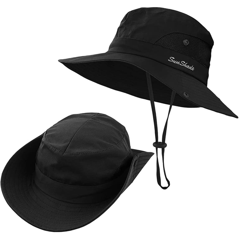 3 Pieces Womens Ponytail Wide Brim Sun Hat Packable UV  display picture 3