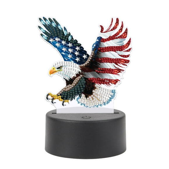 Diamond art Painting LED Light, Flying Eagle DIY Special Shape Beads Diamond art Painting Kit, Night Light Diamond Art Mosaic Kit Home Decoration Lights with Tools and Cable