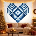 thumbnail image 3 of Geometric Heart with Shibori Diamonds on White Background, Dreamy Boho for Art Lovers, Japanese Inspired Textile Art, Housewarming Gift Tapestry Wall Hanging for Bedroom and Living Room, 3 of 7