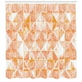 thumbnail image 3 of Ambesonne Coral Shower Curtain, Triangular Grid Art, 69"Wx84"L, Coral Orange White, 3 of 3