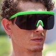 thumbnail image 4 of GFDYREE Flawless Oversized Super Shield Rainbow Mirrored Lens Semi Rimless Style Retro Flat Top Sunglasses, 4 of 5