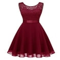 thumbnail image 2 of Robes Ligne A pour Femmes Couleur Unie Découpe Col Sans Manches Robe TP-TTTG, 2 of 10