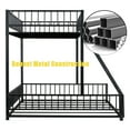 thumbnail image 7 of Twin XL Over Queen Bunk Bed, Convertible Queen Bunk Beds with Safety Guard Rails, Metal Floor Bunk Bed Frame with Ladder for Dormitory Bedroom, No Box Spring Needed（Black), 7 of 7