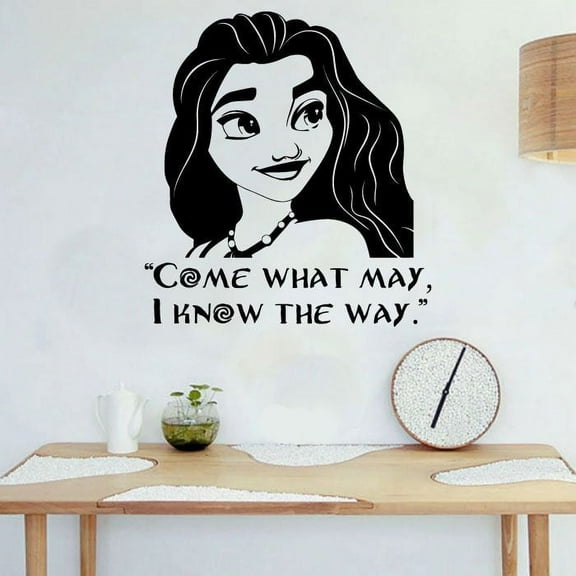 Come What May I Know The Way Moana Disney Vinyl Wall Art Sticker Decal Moana Disney Themed Wall Sticker For Girls Boy Kid Room Design Bedroom Nursery Kindergarten House Decoration Size (40x40 inch)