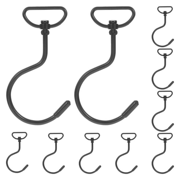 QIFULL 10Pcs Rotating Metal Hook for Hanging Keys and Small Utensils No Drilling Required