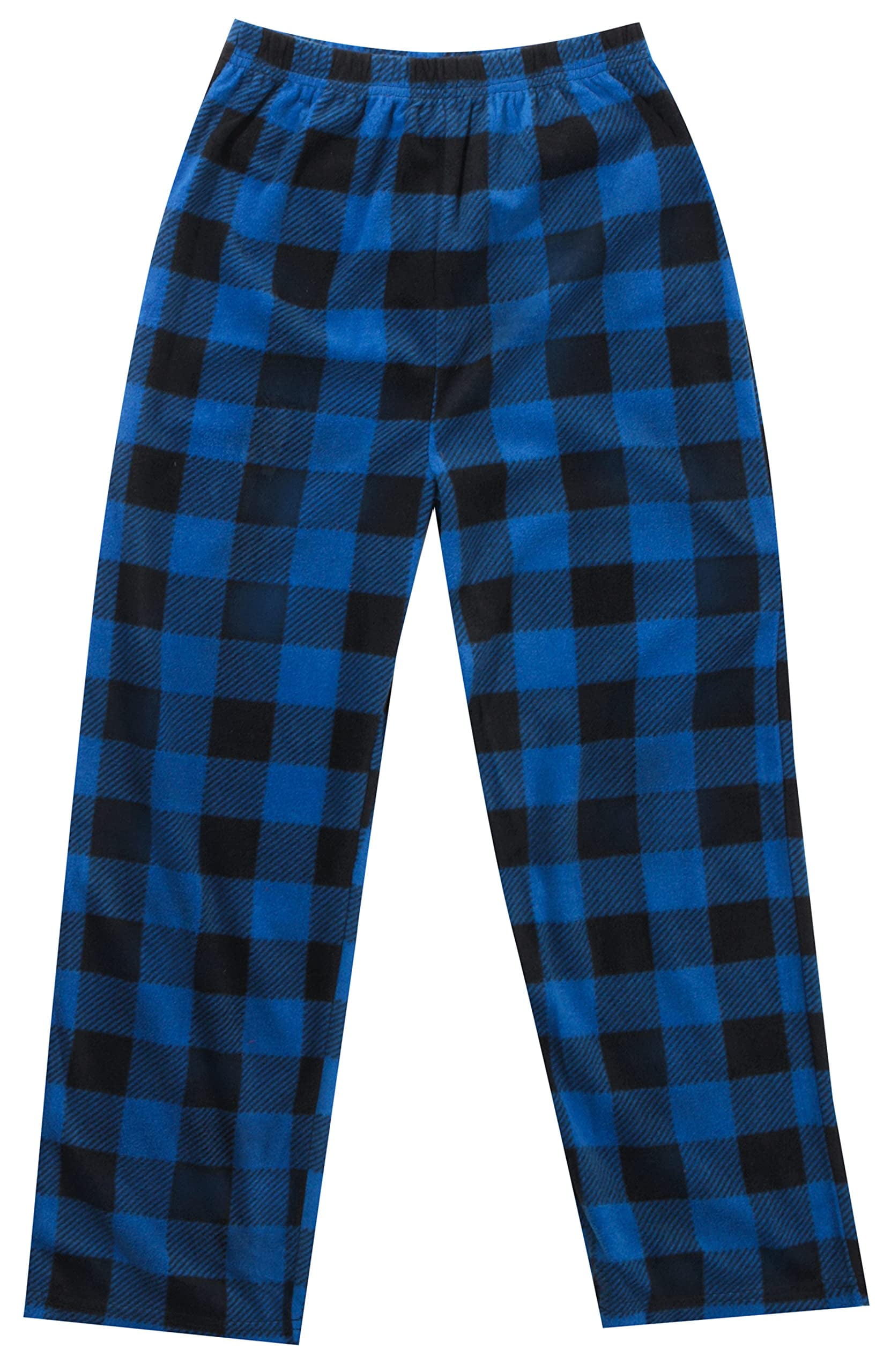 PRINCE OF SLEEP Plush Pajama Pants Fleece PJs for Boys (Buffalo Plaid