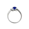 thumbnail image 4 of 0.50 ctw Lab Created Blue Sapphire Ring 14K White Gold Knot 4 prongs Round, 4 of 4