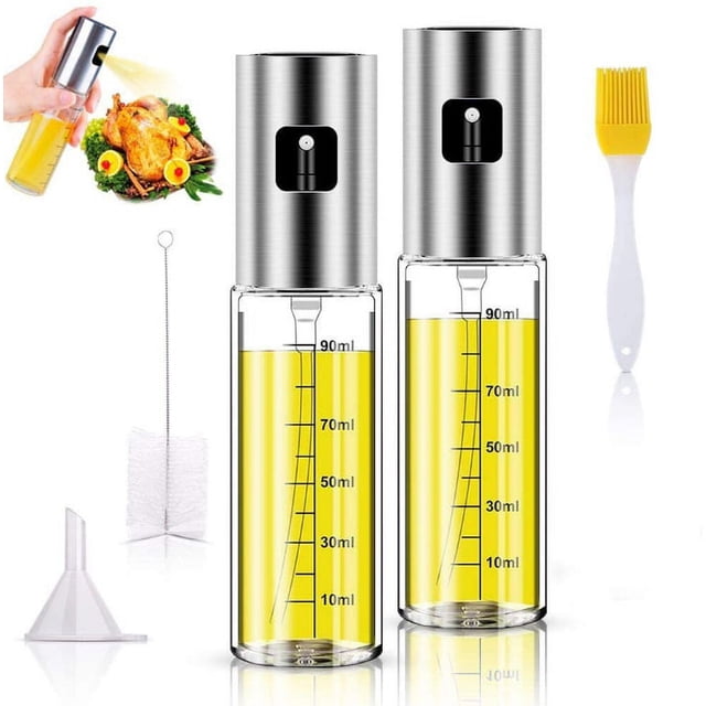 Botella pulverizadora de aceite, pulverizador de aceite de 100 ml, pulverizador de aceite de oliva con cepillo, accesorio perfecto para cocinar ensalada, cocinar en barbacoa(b)
