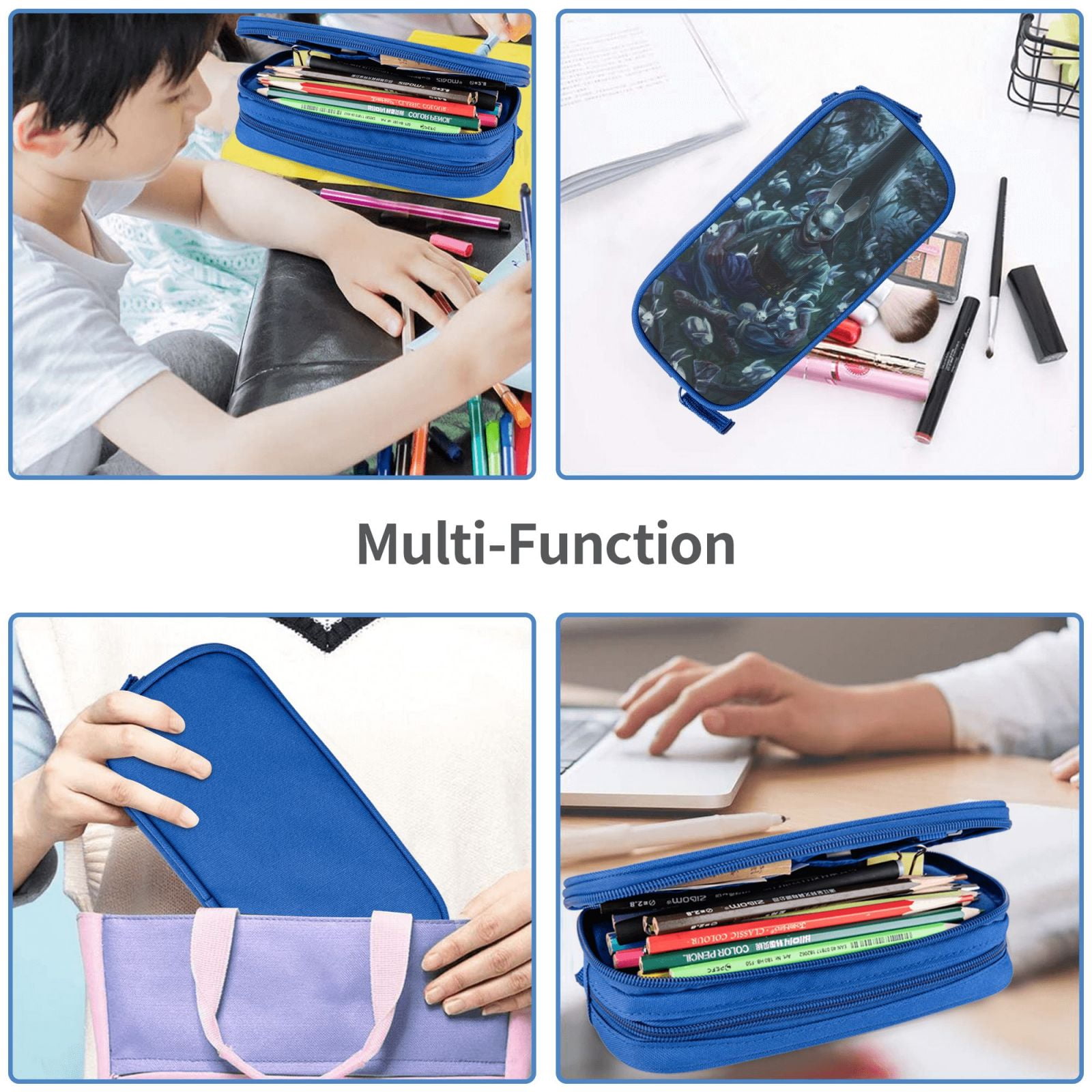 Dead By Daylight Dbd Pencil Case Large Capacity Pencil Pouch Pen Bag Office Stationery Organizer Travel Makeup Bag Blue