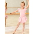 thumbnail image 4 of Aideaone Girls Ballet Dance Dress Toddler Leotards Ruffle Sleeve Shiny Ballet Tutu Skirt Bright Pink 2-9T, 4 of 8