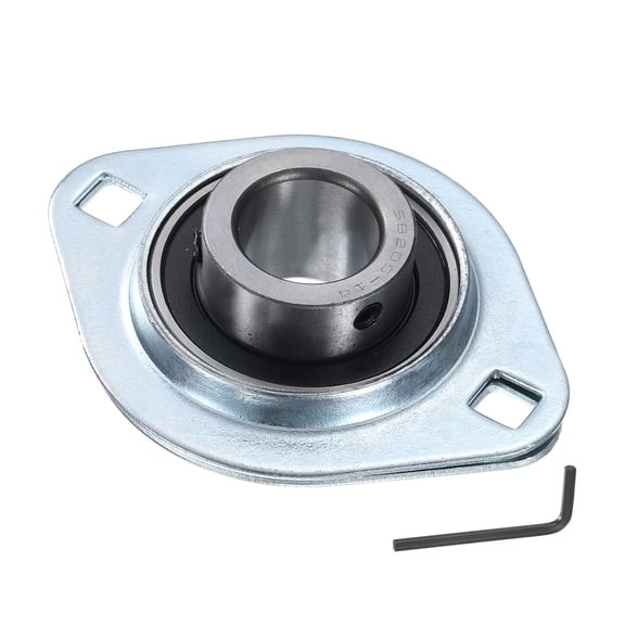 7/8" Bore Flange Mounted Bearing SBPFL205-14 Unit Pressed Steel Housing Two Bolt Bearing , with A Wrench