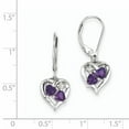 thumbnail image 2 of 925 Sterling Silver Rhodium-plated Amethyst Diamond Earrings, 2 of 5