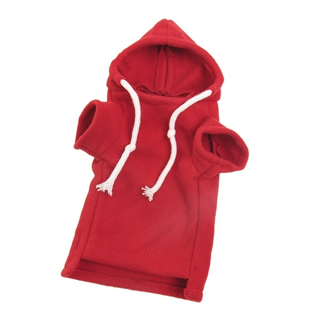 Ropa para hurones con capucha, ropa para conejillos de indias, lavable, bonita y cálida, accesorios pequeños Rojo