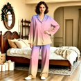 thumbnail image 4 of Dwelliawo Mens Pajamas Set Button Down 2 Piece Pjs Set Long Sleeve Sleepwear Orange 3xL, 4 of 5