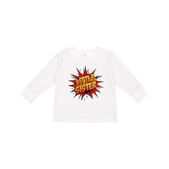 Inktastic Little Sister Super Hero Girls Long Sleeve Toddler T-Shirt