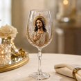 thumbnail image 2 of Christmas Nativity Scene Theme Wine Glass Collection, Christmas Wine Glass with HD Vibrant Color Printed Holiday Goblet with Snowflake Decor for Wines Cocktails Holy Family Holiday Party Table Decor, 2 of 6