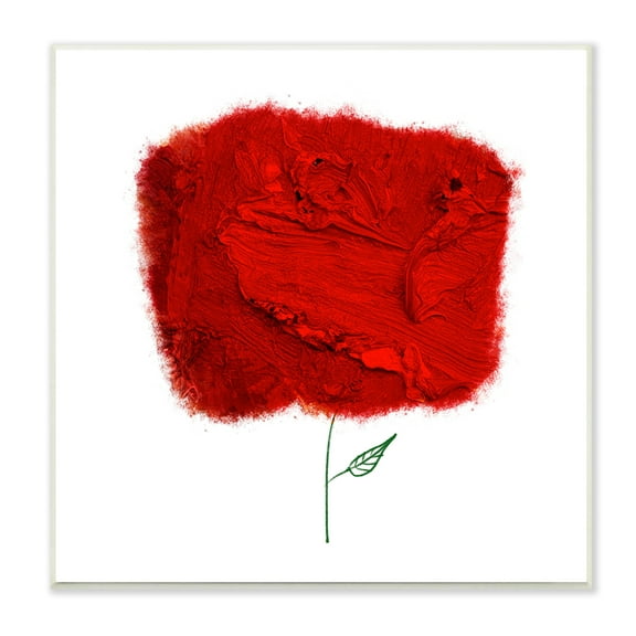 Stupell Industries Nerudo Rose Abstract Interpretation Modern Red Floral Botanical & Floral Painting Unframed Art Print Wall Art, 12 x 12