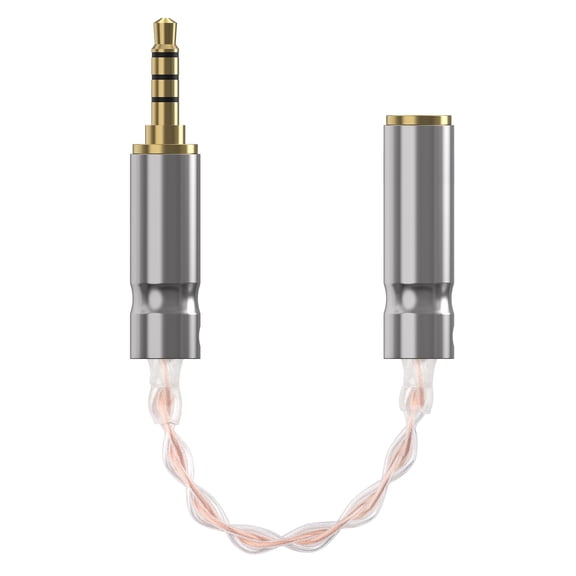Geekria 3.5mm (1/8'') Balanced Male to 2.5mm Balanced Female Headphones Adapter, Copper and Silverplated Upgrade Cable Conversion Audio Dongle Cable (0.5ft)