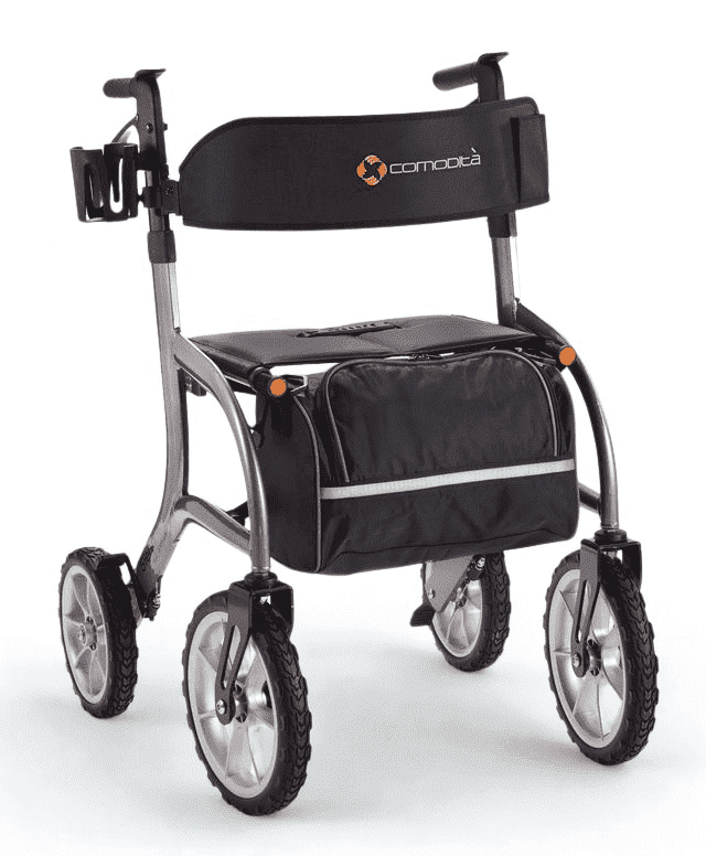 Z59 2-in-1 Bariatric Rollator, 400lb Extra-Wide Seat & 10
