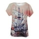thumbnail image 3 of Pntutb Moda Mujer tops Verano Cuello en V Estampado Manga Corta Camiseta Casual Blusa Suelta Pntutb Pntutb-3338, 3 of 4