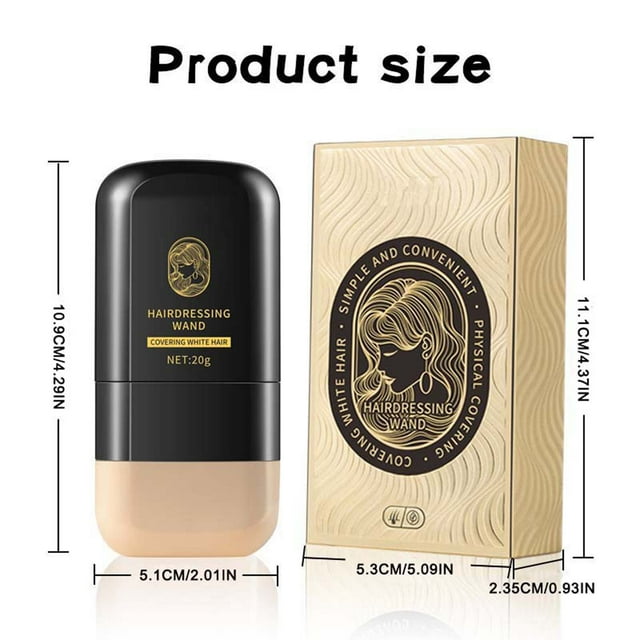 Lápiz de color instantáneo para el cabello con peine integrado para canas. Lápiz 2 en 1 resistente al agua y al sudor.