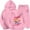 Pink, variant on WOYY Toddler Girls Lined Tracksuit Letter Hoodie Sweatpants Outfits, Sizes 2-3T