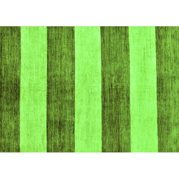 Ahgly Company Indoor Rectangle Abstract Green Modern Area Rugs, 2' x 4'
