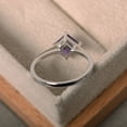 thumbnail image 2 of 4 Prong Princess Cut Amethyst Solitaire Women's Engagement Ring 925 Sterling Silver, 2 of 4