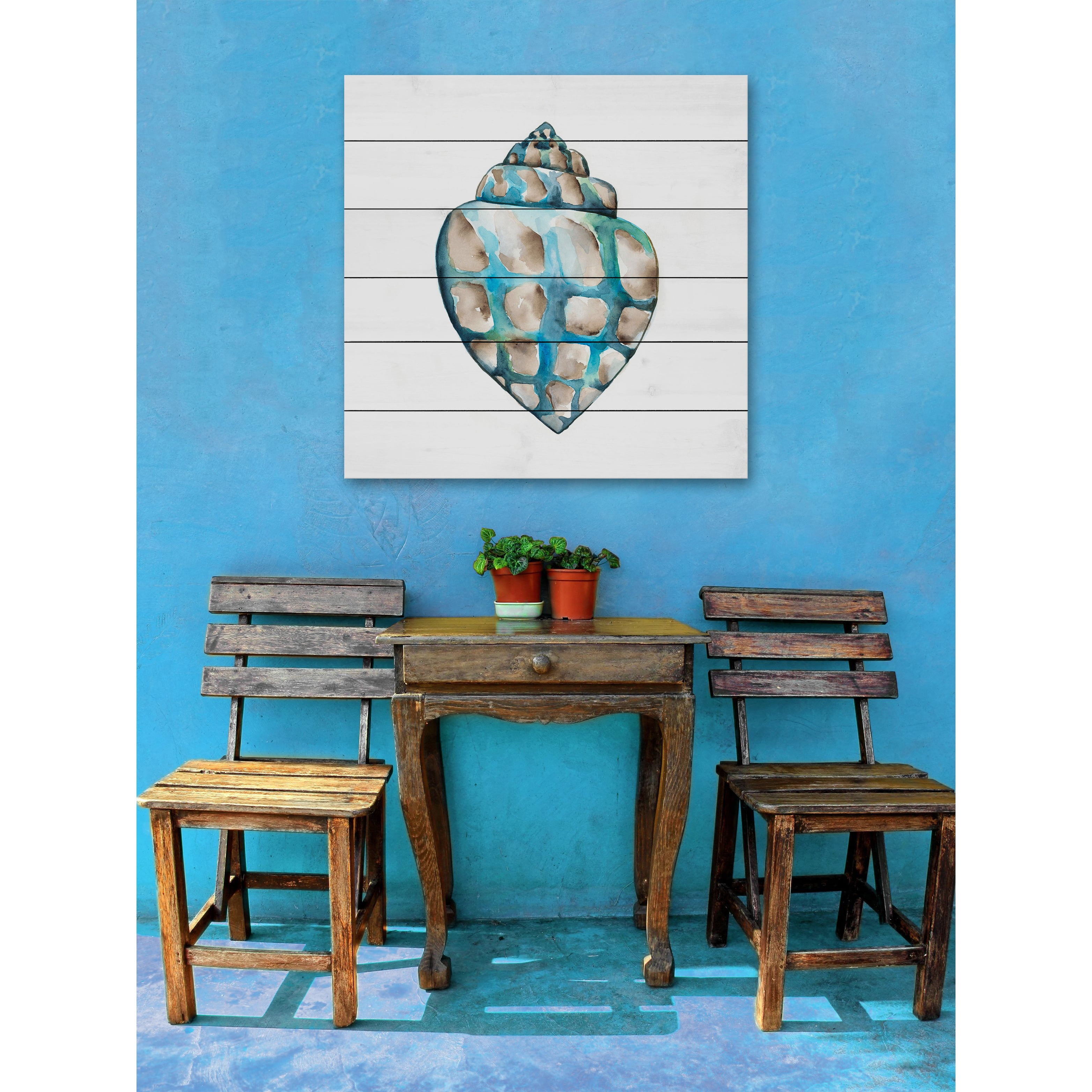 Marmont Hill "Aquarelle Shells V" Painting Print on White Wood