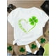 thumbnail image 2 of Women's St. Patrick's Day Festive Black T-Shirt with Green Shamrock Heart Design - Casual Crew Neck, Short Sleeve, Polyester Blend, Machine Washable, XS-XXL - Ideal for Daily Wear & Gift, Festive Cas, 2 of 8